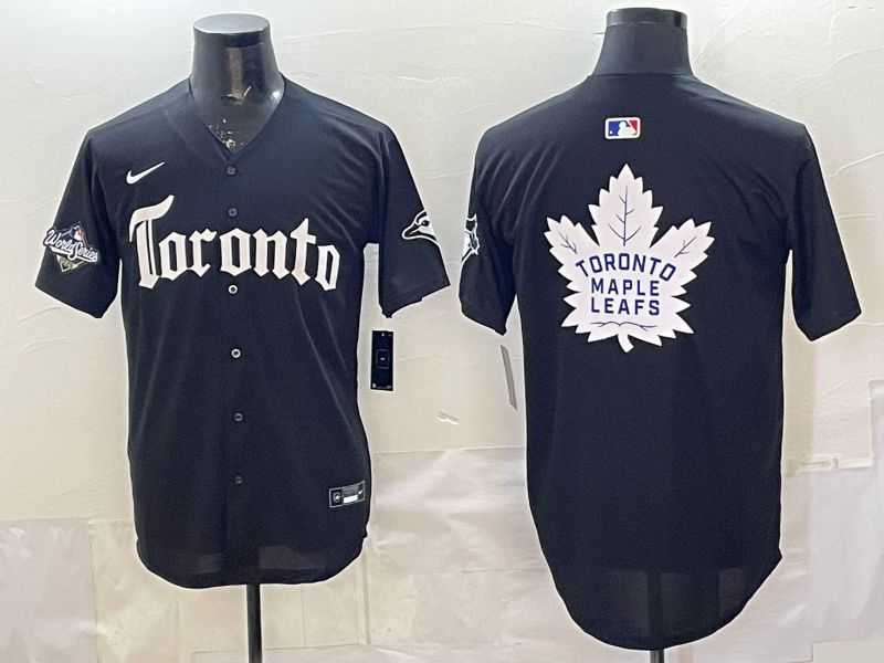 Men 2026 Toronto Blue Jays Blank Black 5th generation Joint Name Nike MLB Jersey style 07->toronto blue jays->MLB Jersey